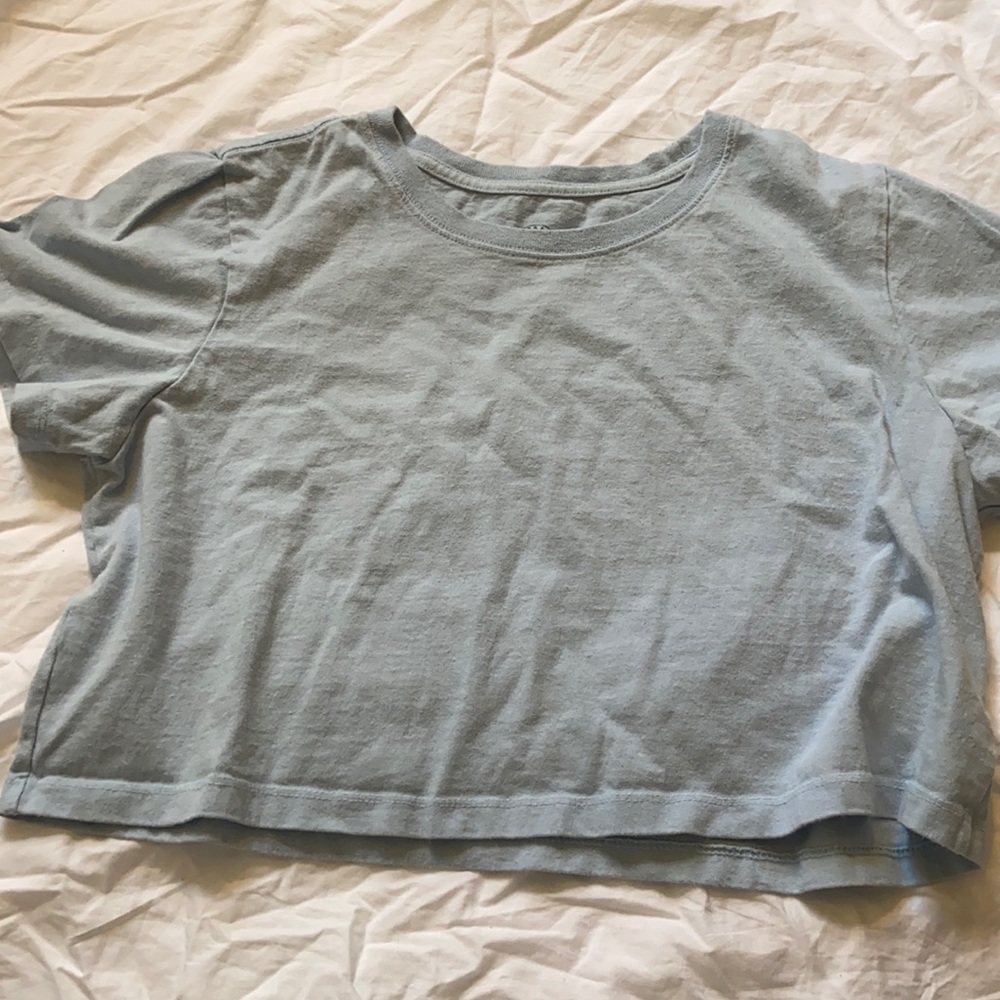 Light blue cropped t shirt